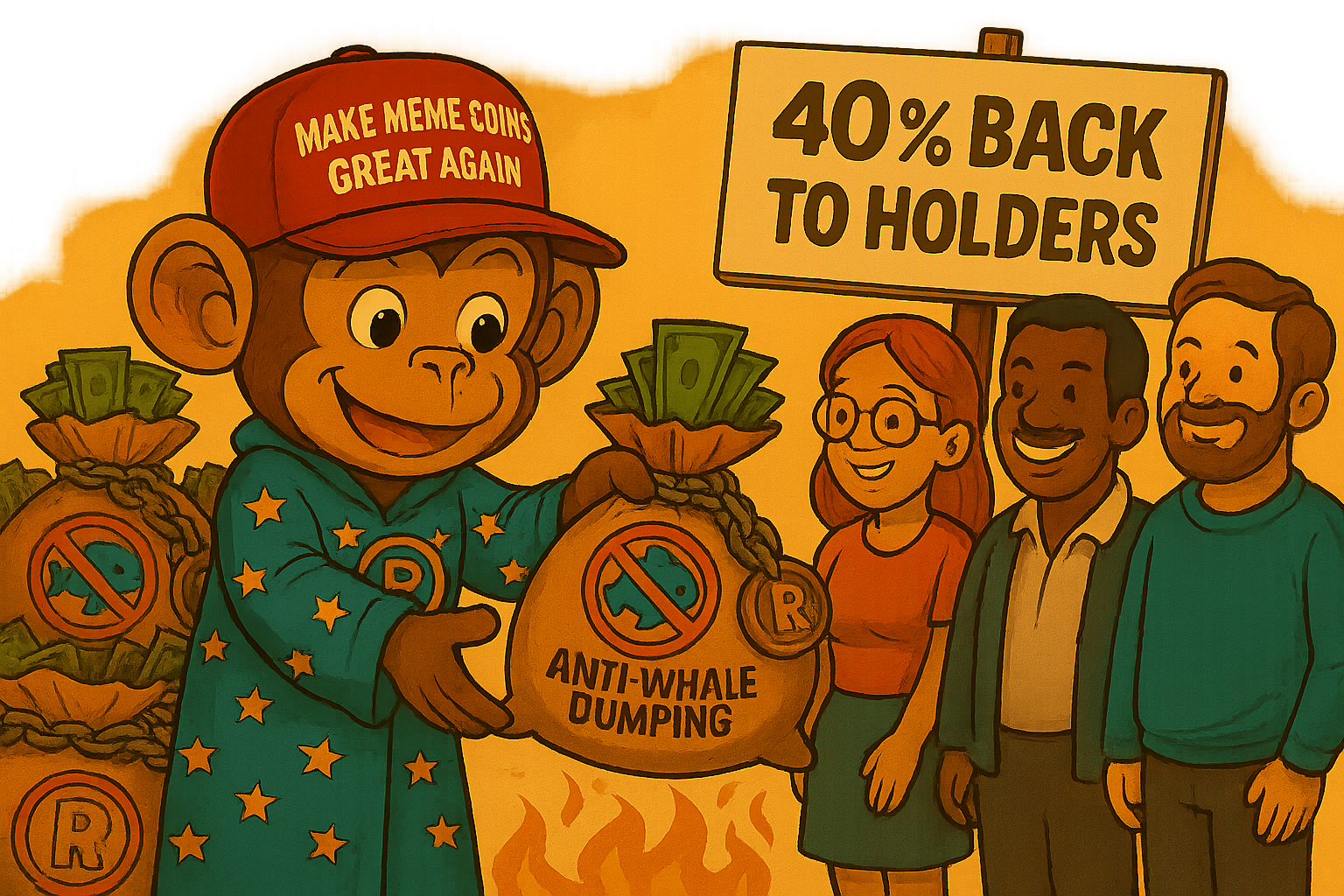 Ruggie handing out money bags